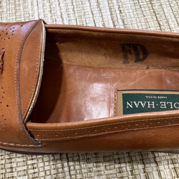 MENS COLE HAAN Leather and linen loafers Made in the USA - Picture 14 of 16